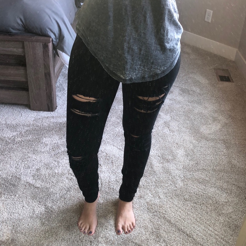 Super cute Flying monkey ripped jeans